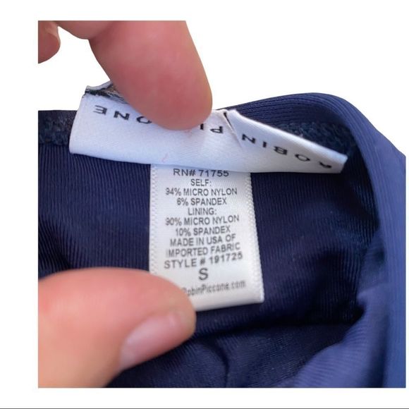 Robin PICCONE Gigi Triangle Swim Top navy NWOT - Picture 5 of 6